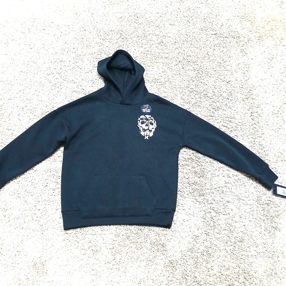 *NEW* HURLEY Sweatshirt Boy's Hoodie Pullover Size L Black F/B Graphic Designs - Picture 10 of 10